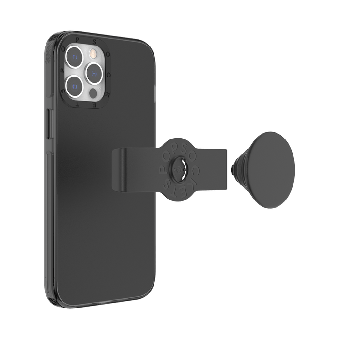 Negro • iPhone 12 ProMax con Slide Grip, PopSockets