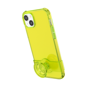 Limón Neón • iPhone 14 Plus con Slide Grip, PopSockets
