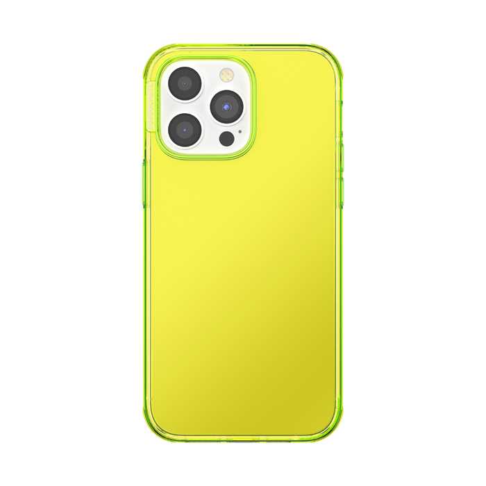 Limón Neón • iPhone 14 ProMax con Slide Grip, PopSockets