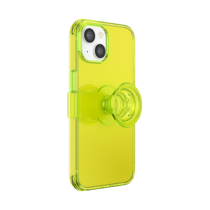 Limón Neón • iPhone 14 con Slide Grip, PopSockets