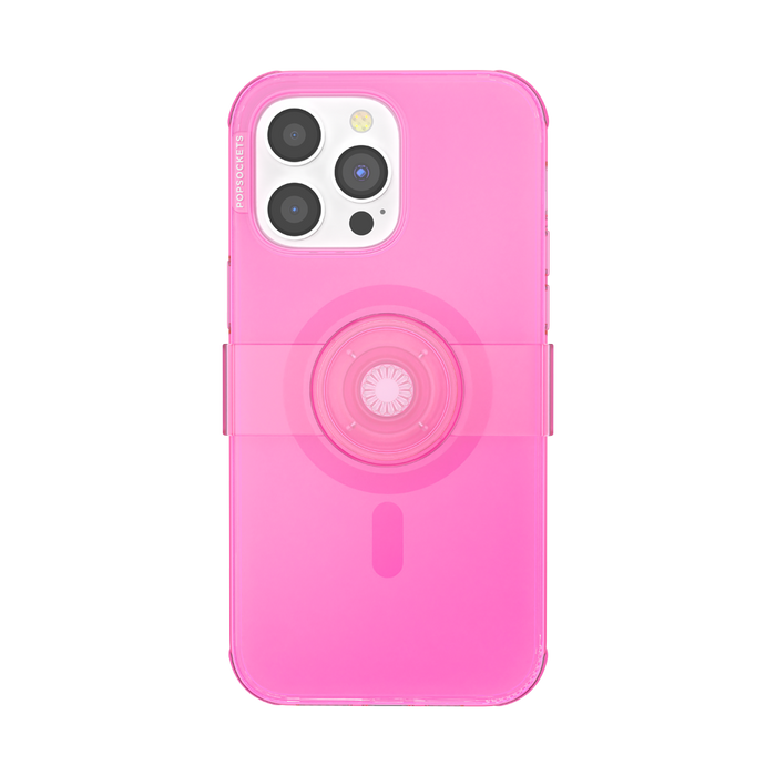 Rosa Neón • iPhone 14 ProMax MagSafe® con Slide Grip, PopSockets