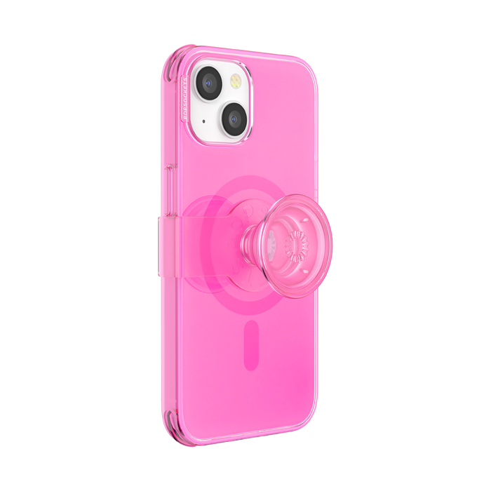 Rosa Neón • iPhone 14 MagSafe® con Slide Grip, PopSockets