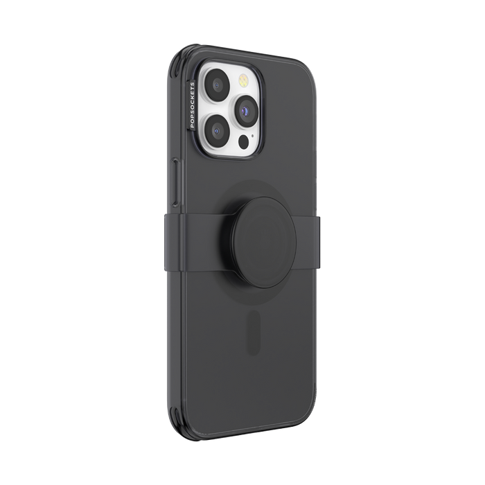 Negro Translúcido • iPhone 14 ProMax MagSafe® con Slide Grip, PopSockets
