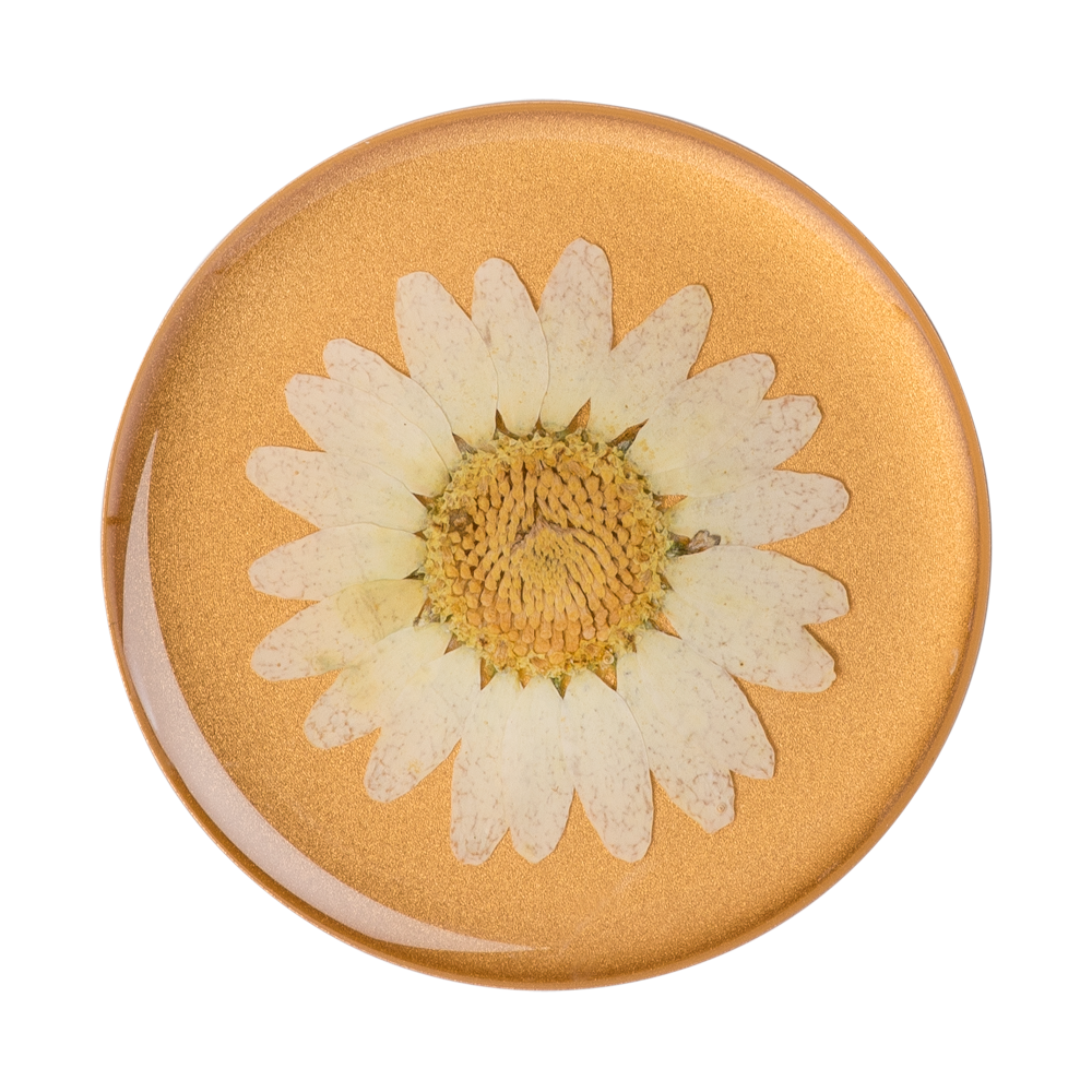Flor Real En Resina - Amarilla