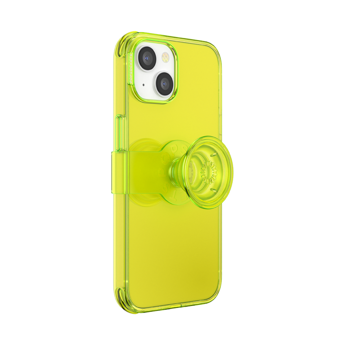 Limón Neón • iPhone 14 con Slide Grip, PopSockets