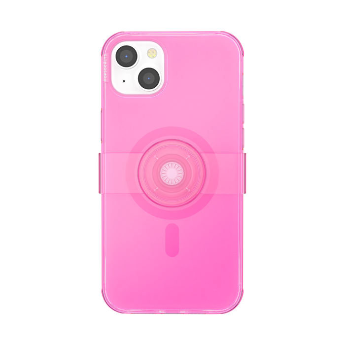 Rosa Neón • iPhone 14 Plus MagSafe® con Slide Grip, PopSockets