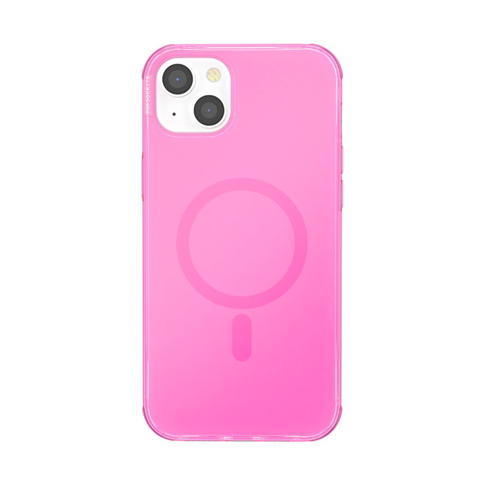 Rosa Neón • iPhone 14 Plus MagSafe® con Slide Grip, PopSockets