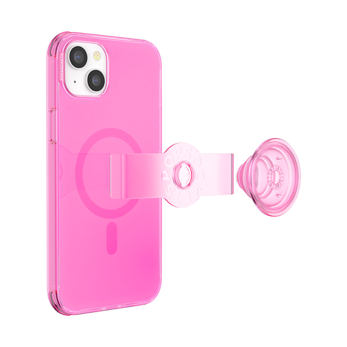 Rosa Neón • iPhone 14 Plus MagSafe® con Slide Grip, PopSockets