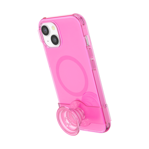 Rosa Neón • iPhone 14 MagSafe® con Slide Grip, PopSockets