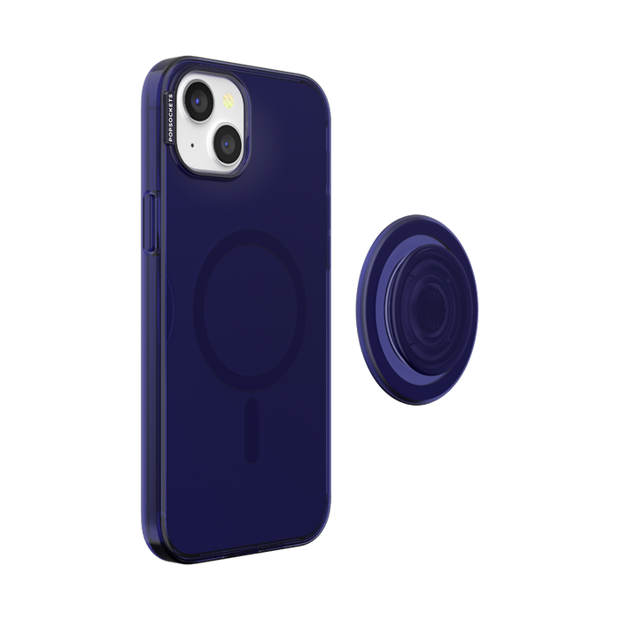 Azul Naval • iPhone 15 Plus con MagSafe® Grip, PopSockets