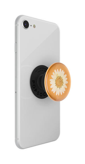 Flor Real en Resina Amarilla, PopSockets